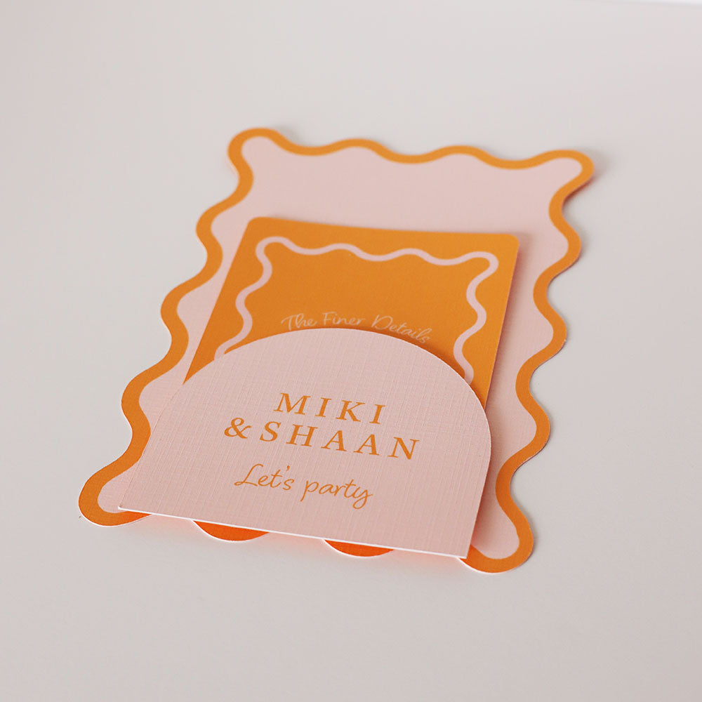 Wavy Squiggle Invitation Set of 3